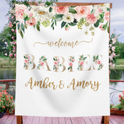 Twins Girls Baby Shower Backdrop