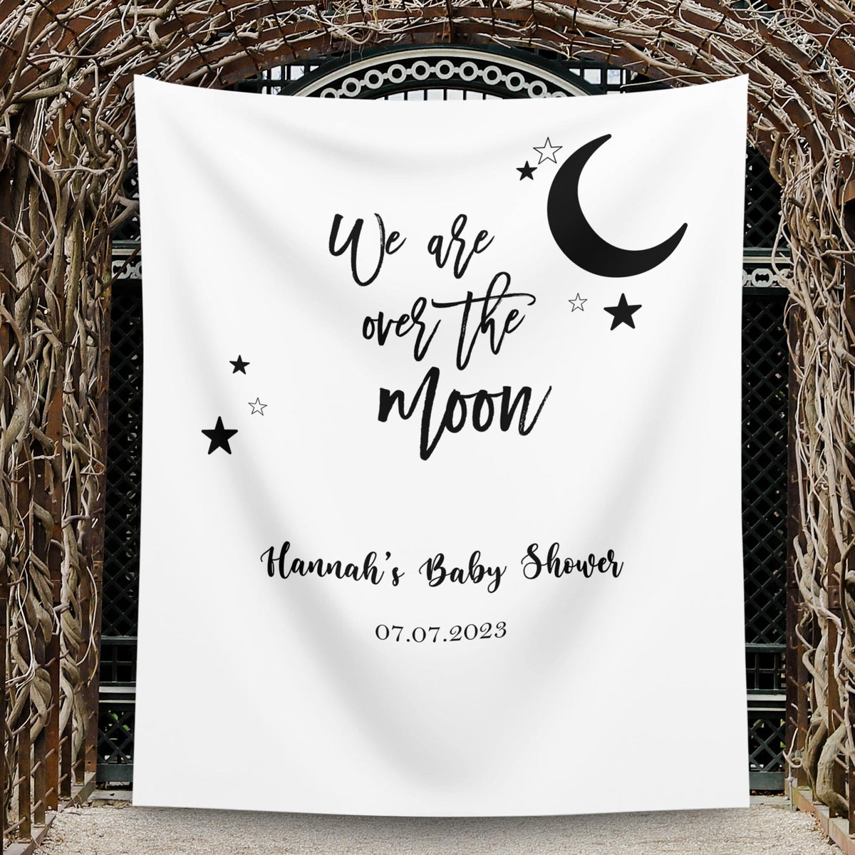 We are Over the Moon Baby Shower Decoration