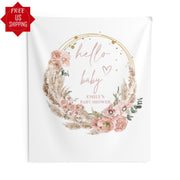 Custom Boho Backdrop Blush Pampas Baby Shower Banner