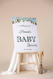 Blue Floral Boy Baby Shower Welcome Sign Foamboard Custom Baby Shower Decoration Welcome Poster Baby Sprinkle Printed and Shipped Its A Boy