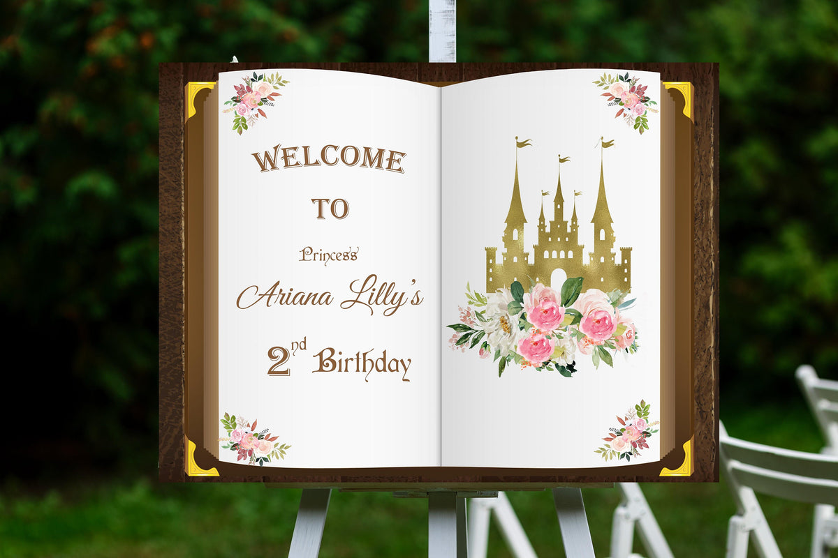 Printed Princess Birthday Welcome Sign