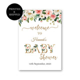 Girl Baby Shower Welcome Sign Foam Board Custom Blush Pink Floral Baby Shower Decoration Welcome Poster Baby Sprinkle Printed and Shipped