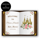 Printed Sign Royal Castle Book Sign Blush Floral Baby Shower Decoration