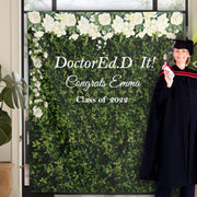 Doctored It Graduation Grass Wall Backdrop