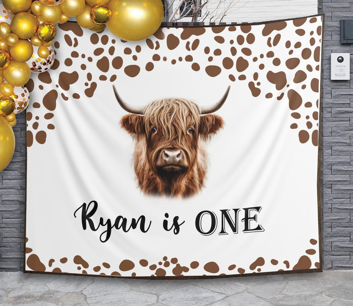 Cow Print Birthday Backdrop Western Party Banner Country First Birthday Background Highchair Cowboy Birthday Decoration Farm Animals