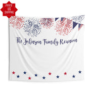 Independence Day Celebration Decor Fireworks Family Gathering Custom Party Backdrop