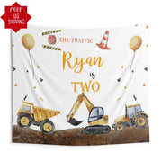 Dump Truck Decor Excavator theme First Birthday Traffic Photobooth