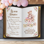 A New Chapter Will Soon Begin Storybook Baby Shower Backdrop