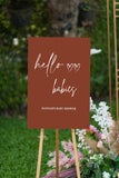 Hello Babies Minimalist Baby Shower Sign Twins Baby Shower Gender Neutral Poster Terracotta Baby Shower Foamboard Hello Baby Sprinkle
