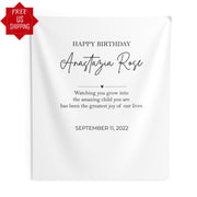 Minimalist Fabric Birthday Backdrop Custom Birthday Banner Custom Message Birthday Boho Photobooth Personalised Birthday Name Flag