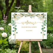 Custom Wedding Sign Poster Greenery Wedding Welcome Sign Foam Board