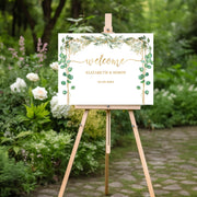 Custom Wedding Sign Poster Greenery Wedding Welcome Sign Foam Board Printed Eucalyptus Welcome Signage Personalized Engagement Sign