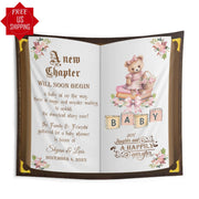 Personalized Baby Shower Banner Princess Baby Sprinkle Blush Floral Pink Bow