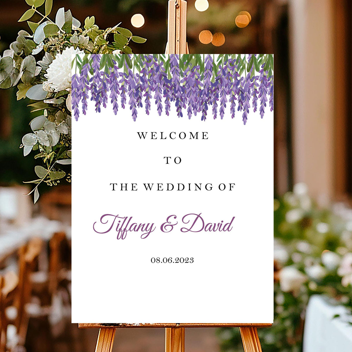 Wedding Sign Lavender Printed Welcome Poster