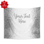 Personalized Silver Banner, Sparkle Photo Booth Backdrop, Event Decor, Happy Birthday