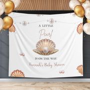 Pearl Baby Shower Backdrop, Under The Sea Baby Shower Banner, Ocean & Sea Baby Sprinkle Decor, Little Pearl Baby Shower, Ocean Themed Decor