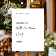 Printed Modern Calligraphy Birthday Welcome Sign Foamboard