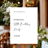 Printed Modern Calligraphy Birthday Welcome Sign Foamboard