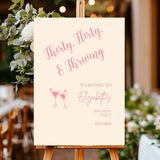 Welcome Poster Any Age Sign Champagne Glass Party Decor Personalized Party