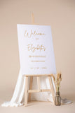 Custom Party Decoration Modern White Gold Printed Sign