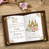 Princess Birthday Invitation Printed and Shipped Castle Party Invite Bulk Birthday Editable Fairytale Party invitation First Birthday Invite