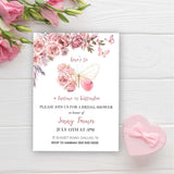 Butterfly Bridal Shower Invitation Printed & Shipped Floral Blush Butterfly Wedding Shower Invite Card Lifetime of Butterflies Bridal Brunch