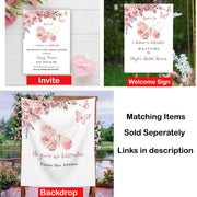 Butterfly Bridal Shower Sign Floral Blush Butterfly Wedding Shower Foam Board Lifetime of Butterflies Bridal Brunch Poster Future Mrs