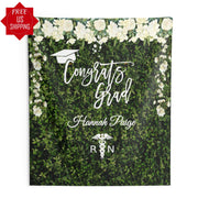 Nurse Grad Decor RN Grass Wall Fabric Backdrop Nursing Student Graduation Photobooth Nurse Graduate Ideas Class of 2025 Party Banner