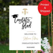 RN Grad Party Decor Nurse Graduation Welcome Sign Foamboard RN Graduation Party Poster Class Of 2025 2024 Nursing Party Banner Printed
