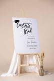 Congrats Grad Welcome Sign Custom School Colors Graduation Party Foamboard High School Grad Hat Poster Senior College Matte Paper Sign