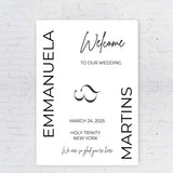 Printed Wedding Welcome Sign Minimalist Welcome Foamboard Modern Poster We're So Glad You're Here Personalized Entrance Sign