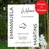 Modern Wedding Welcome Foamboard Sign Minimalist Welcome Poster Printed Shipped We're So Glad You're Here Personalized Welcome Poster