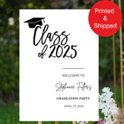 Class of 2025 Graduation Welcome Sign Custom Colors Minimalist Grad Party Foamboard High School Grad Hat Poster Senior College Matte Paper