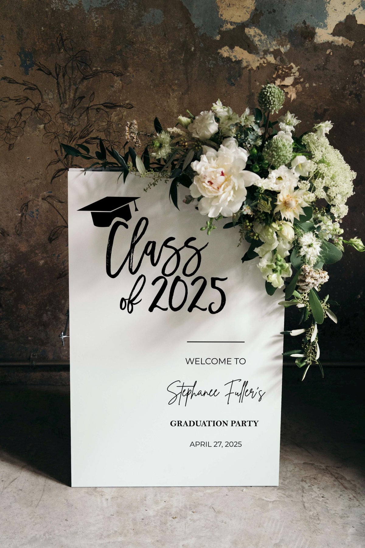 Class of 2025 Graduation Welcome Sign Custom Colors Minimalist Grad Party Foamboard