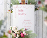 Baby Shower Welcome Sign Pink Coquette Bow Baby Shower Entrance Foamboard Sign