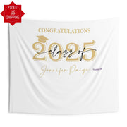 Custom Graduation Party Backdrop Class of 2025 Personalized High School Graduation Banner College Graduation Multiple Colors Grad Hat Decor