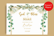 Greenery Christening Decor, Communion Poster Paper