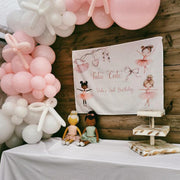 2nd Birthday Party Decor Ballerina Tutu Cute Birthday Backdrop Girl Blush Decor Watercolor Pink Bow Custom Photobooth Second Birthday Decor
