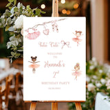 Printed Ballerina Tutu Cute Birthday Welcome Sign Girl Blush