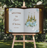 Printed Birthday Castle Sign Prince Princess Floral Welcome Sign