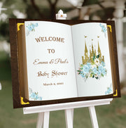 Printed Princess Prince Sign Baby Shower Welcome Foamboard Royal Castle Book Poster Paper Floral Baby Shower Decor Personalized Party Poster