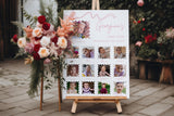 First Birthday Photo Welcome Sign Printed Milestone Foamboard Pink Bow 1st Birthday Picture Girl Party Poster Paper Baby First Year Stats