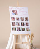 Printed Girl First Birthday Milestone Sign Pink Bow 1st Birthday Photo Foam Board Milestone Poster Paper Baby First Year Stats