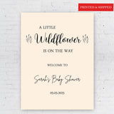 Little Wildflower Baby Shower Foam Board Simple Modern Sign Paper Poster Minimalist Welcome Sign Personalised Gender Neutral Decor