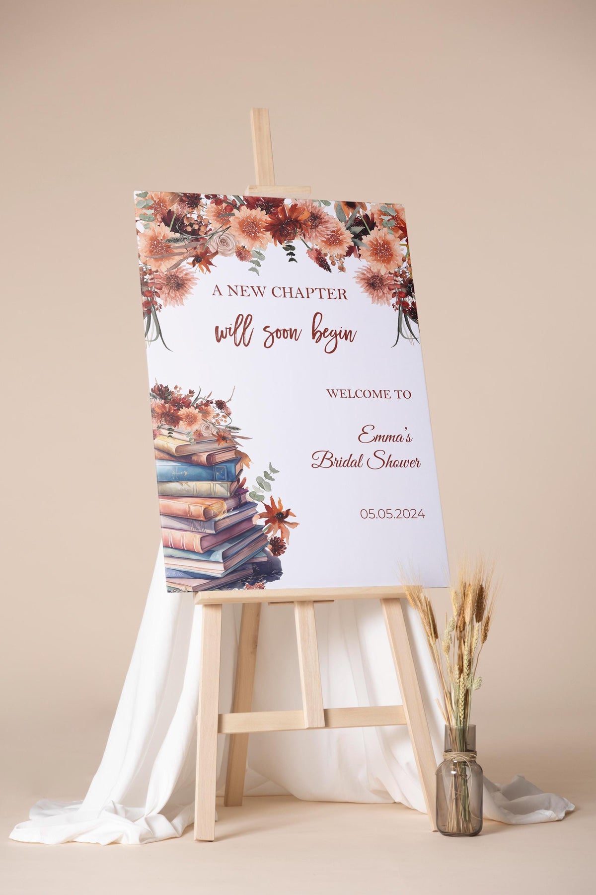 A New Chapter Engagement Poster Storybook Engagement Decor