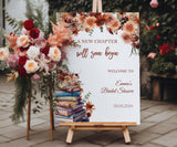Printed Bridal Shower Welcome Sign Book Themed Bachelorette Party Foamboard