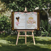 Tiara Crown Baby Shower Poster Book Entrance Sign