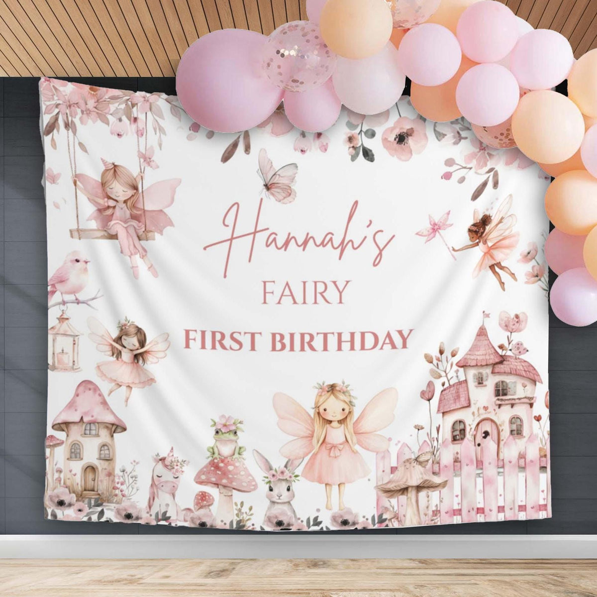 Fairy First Birthday Decor Girl Boho Fairy 1st Birthday Backdrop