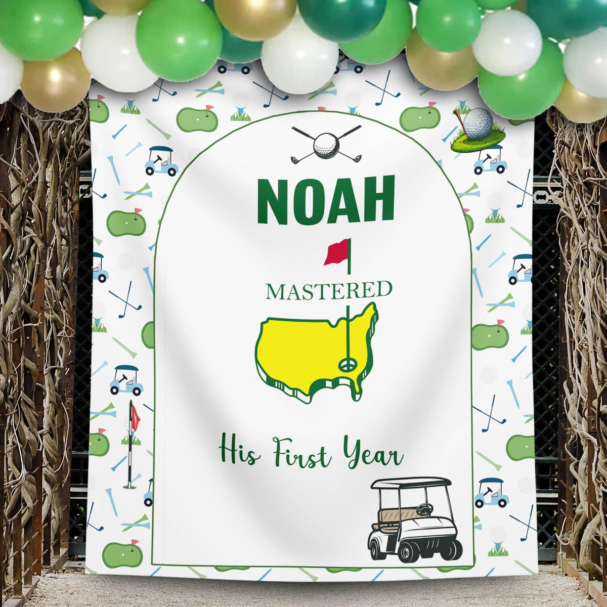 Masters First Birthday Banner Hole in One Golf 1st Birthday Decor