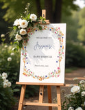 Printed Wildflower Sign Baby Shower Welcome Decor Spring Florals
